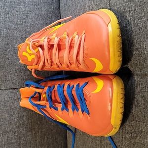 RARE NIKE KD V 5 Elite Orange Yellow Blue 585386-800 Men US 8 Shoes Sneakers